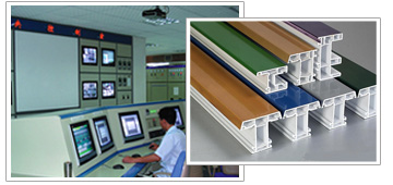 PVC擠出粒料產中控室